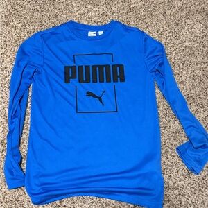 Boy’s Puma Blue Long Sleeve Kids Shirt Size Large